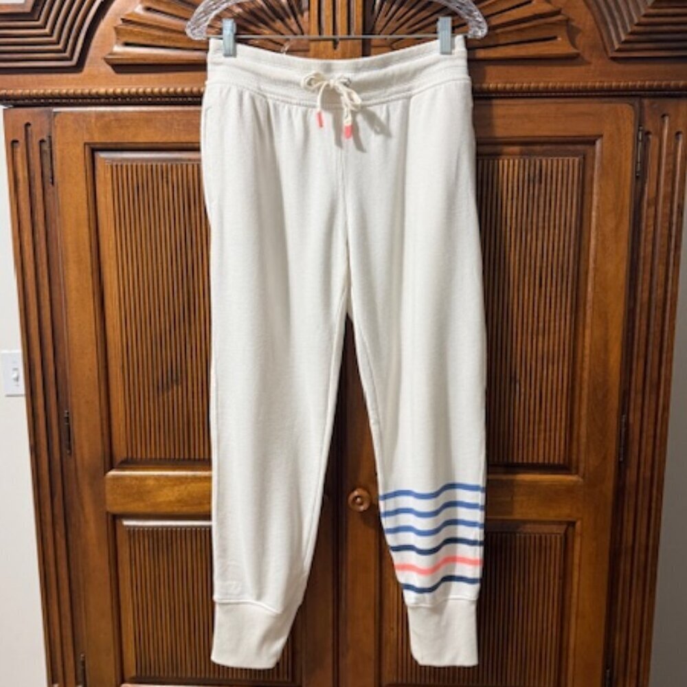 Gap Off-White Jogger Sweatpants Striped Leg Women’s Size S